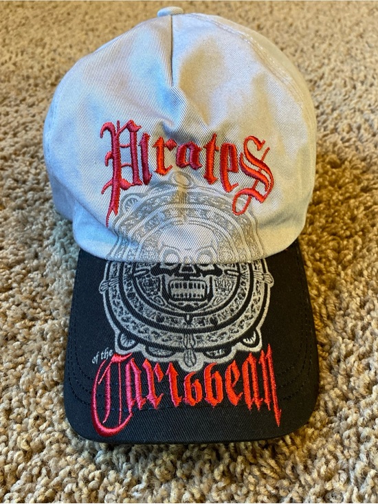 Disney Other - Disney Store Pirates Of The Caribbean 100% Cotton Baseball Cap Hat Black Gray